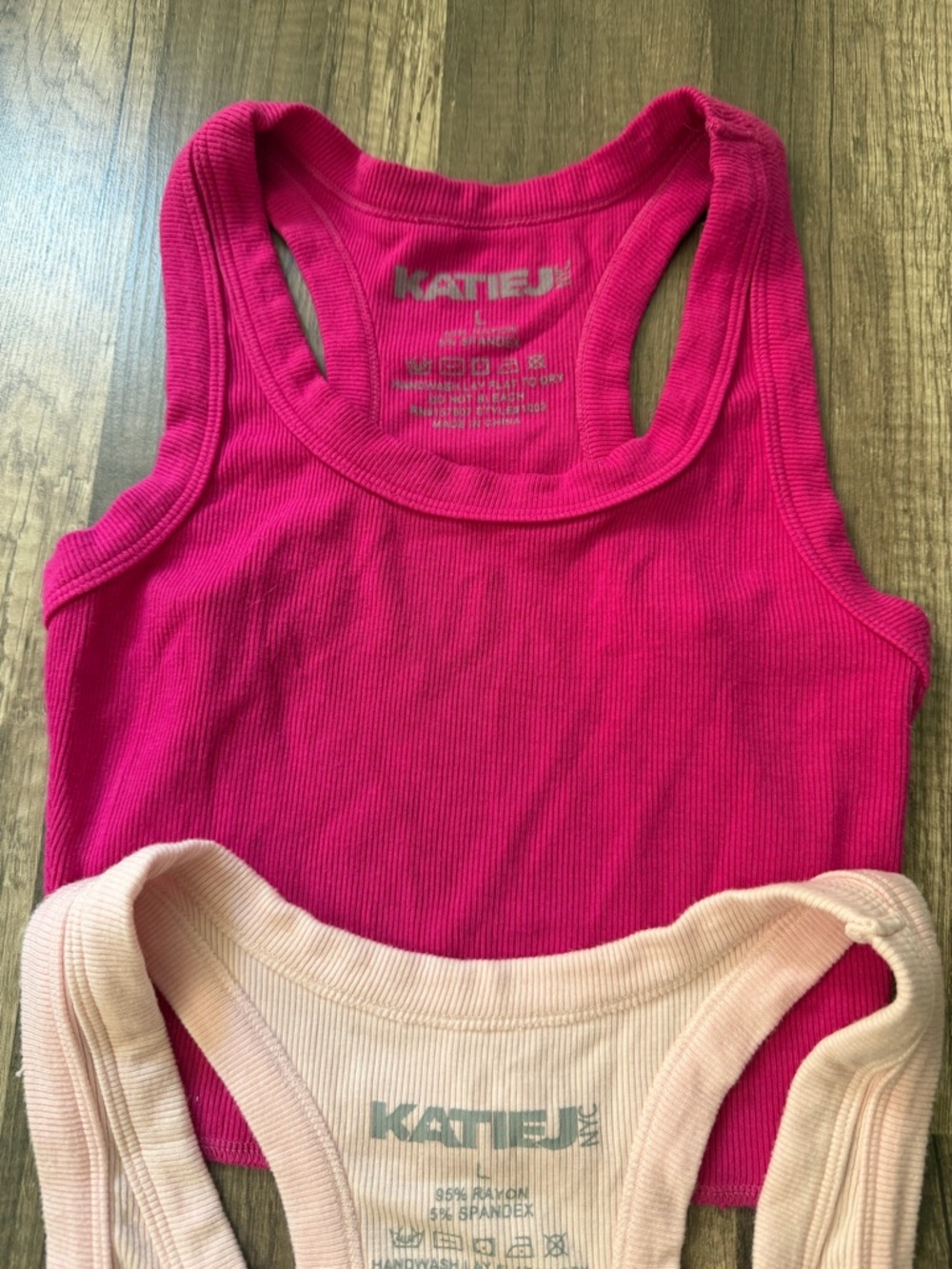 KatieJ NYC Pink & Light Pink Girls' Racerback Tank Tops - 2-Pack - Picture 3 of 5